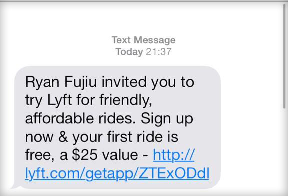 lyft text message